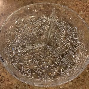 Crystal glass three divider platter